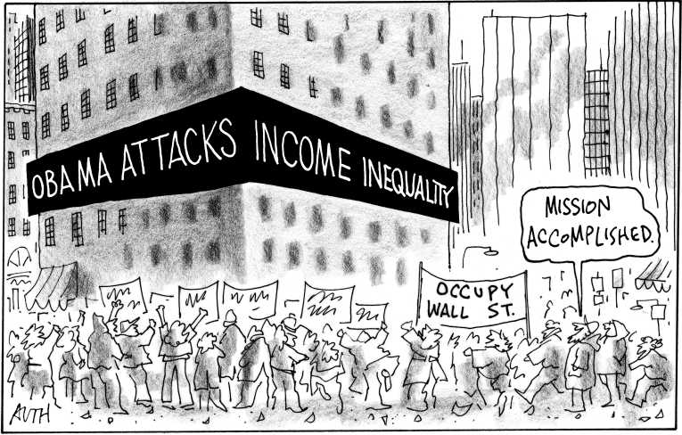 Political/Editorial Cartoon by Tony Auth, Philadelphia Inquirer on Economy Stagnates
