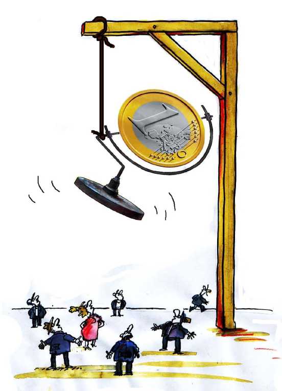Political/Editorial Cartoon by Pavel Constantin, Romania on Euro Crisis Progresses