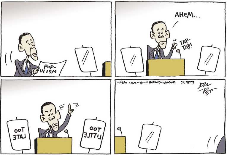 Political/Editorial Cartoon by Joel Pett, Lexington Herald-Leader, CWS/CartoonArts Intl. on Obama Lambasts Income Inequality