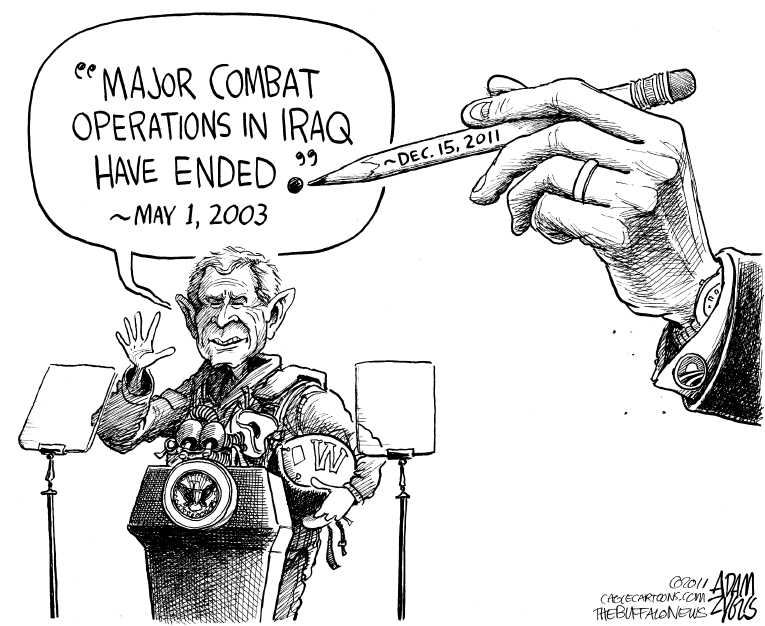 Political/Editorial Cartoon by Adam Zyglis, The Buffalo News on Last US Troops Leave Iraq