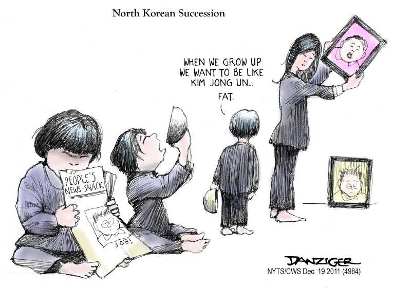 Political/Editorial Cartoon by Jeff Danziger, CWS/CartoonArts Intl. on North Korea Leader Dies
