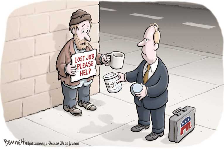 Political/Editorial Cartoon by Clay Bennett, Chattanooga Times Free Press on GOP Reaches Out to Poor