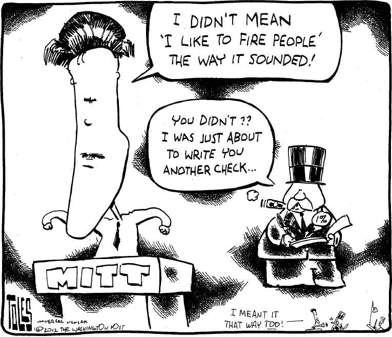 Political/Editorial Cartoon by Tom Toles, Washington Post on Romney Campaign Under Attack