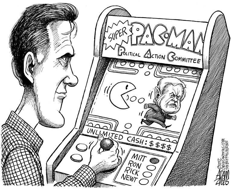Political/Editorial Cartoon by Adam Zyglis, The Buffalo News on PACs Playing Major Role in Elections