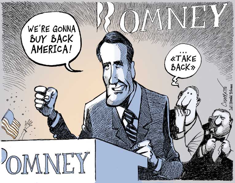 Political/Editorial Cartoon by Patrick Chappatte, International Herald Tribune on Romney Races to Big Lead