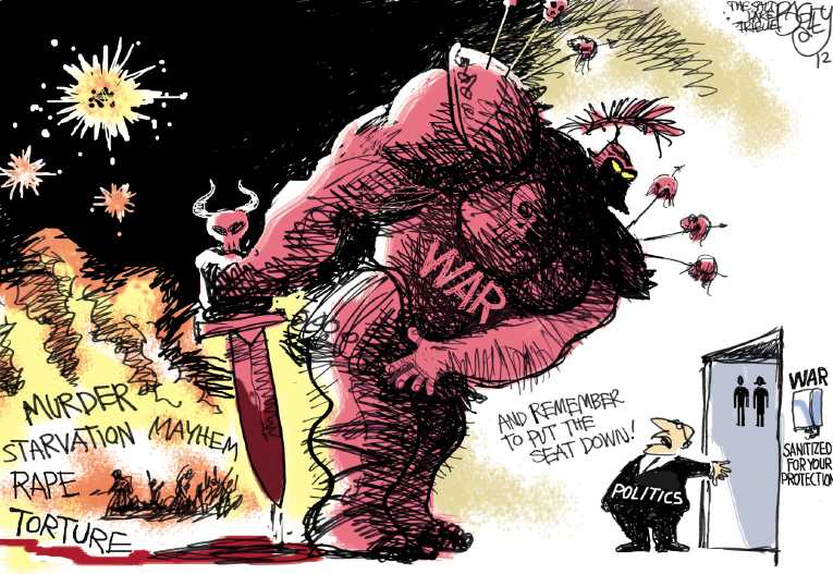 Political/Editorial Cartoon by Mike Luckovich, Atlanta Journal-Constitution on War Against Terror Escalating