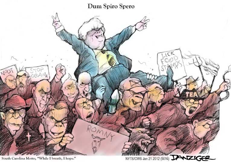 Political/Editorial Cartoon by Jeff Danziger, CWS/CartoonArts Intl. on Gingrich Wins South Carolina