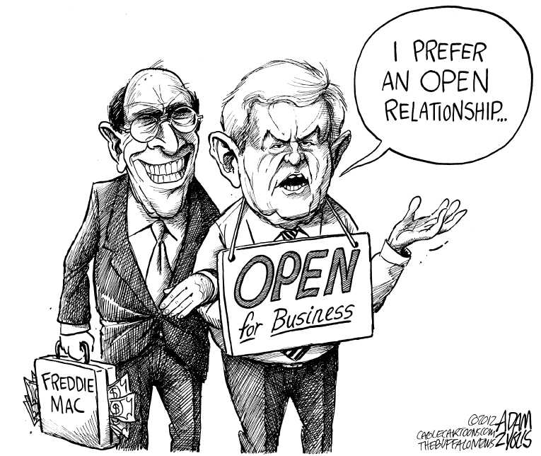 Political/Editorial Cartoon by Adam Zyglis, The Buffalo News on Gingrich Wins South Carolina