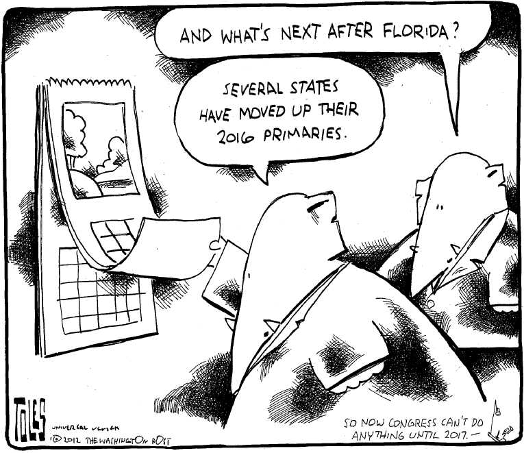 Political/Editorial Cartoon by Tom Toles, Washington Post on Romney Wins Florida
