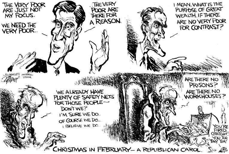 Political/Editorial Cartoon by Pat Oliphant, Universal Press Syndicate on Romney Hits His Stride