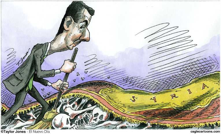 Political/Editorial Cartoon by Taylor Jones, Tribune Media Services on Hundreds Dead in Syria