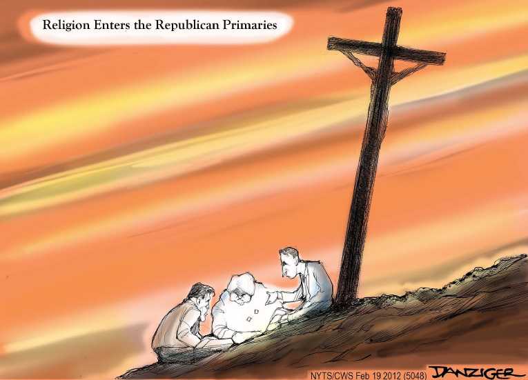 Political/Editorial Cartoon by Jeff Danziger, CWS/CartoonArts Intl. on Romney Loses Lead