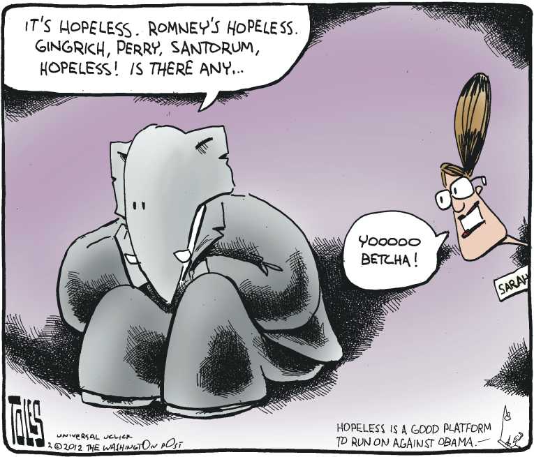 Political/Editorial Cartoon by Tom Toles, Washington Post on Romney Loses Lead