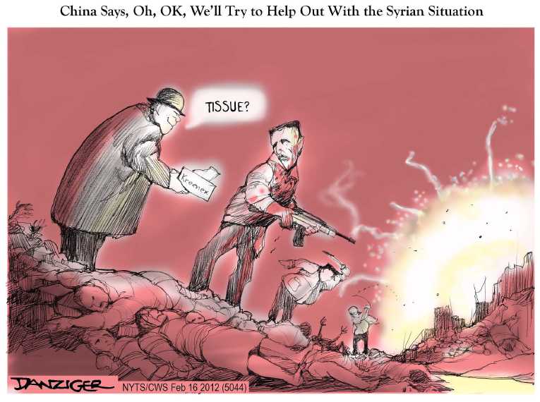 Political/Editorial Cartoon by Jeff Danziger, CWS/CartoonArts Intl. on Pressure Put on Syria
