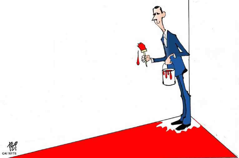 Political/Editorial Cartoon by Pep (Jyllands-Posten), Viby, Denmark on Pressure Put on Syria