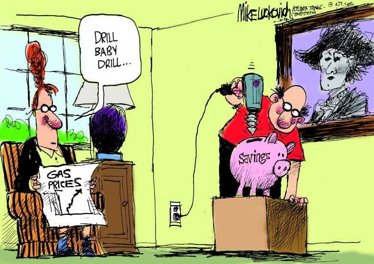 Political/Editorial Cartoon by Mike Luckovich, Atlanta Journal-Constitution on Republicans Focus on Deficit