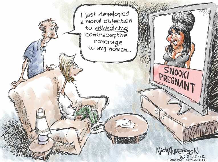 Political/Editorial Cartoon by Nick Anderson, Houston Chronicle on Reproductive Rights Battle Escalates