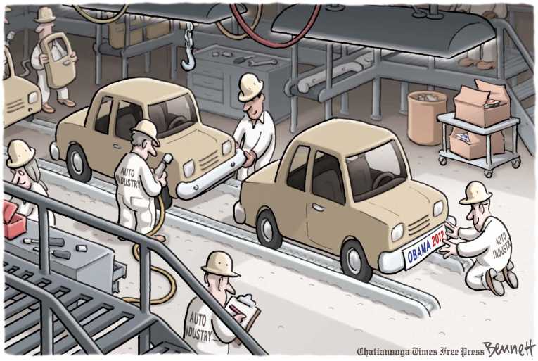 Political/Editorial Cartoon by Clay Bennett, Chattanooga Times Free Press on Obama Reaching Out