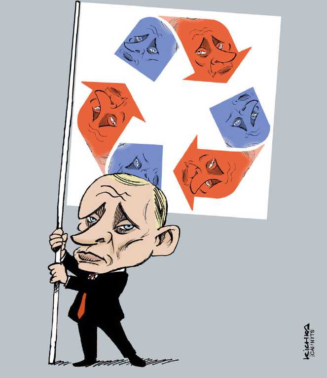 Political/Editorial Cartoon by Michel Kichka, Telad, Jerusalem, Israel on Putin Wins Again