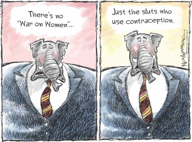 Political/Editorial Cartoon by Nick Anderson, Houston Chronicle on GOP Fine-tuning Message