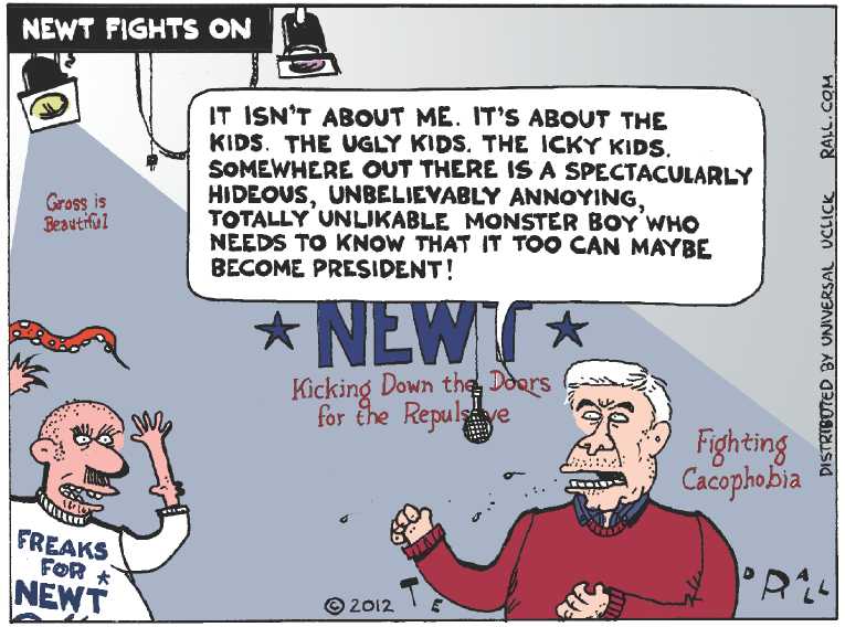 Political/Editorial Cartoon by Ted Rall on Santorum Wins Again