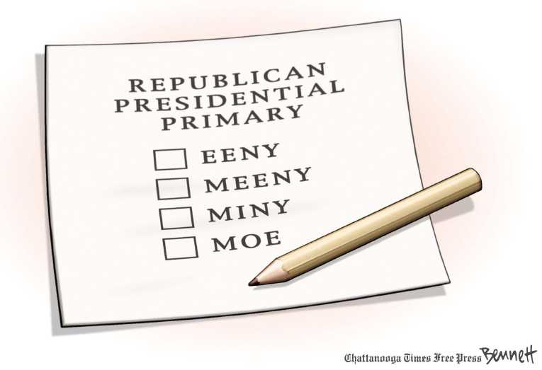 Political/Editorial Cartoon by Clay Bennett, Chattanooga Times Free Press on Santorum Wins Again