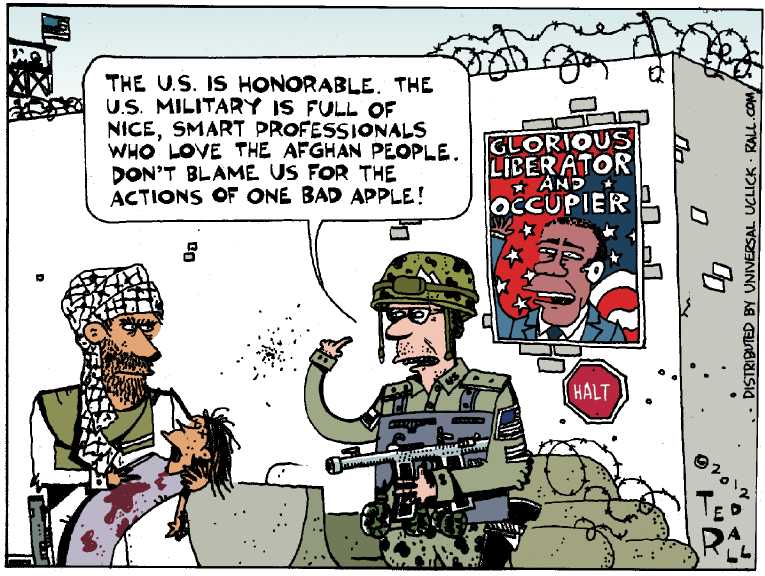 Political/Editorial Cartoon by Ted Rall on US to Stay the Course in Afghanistan