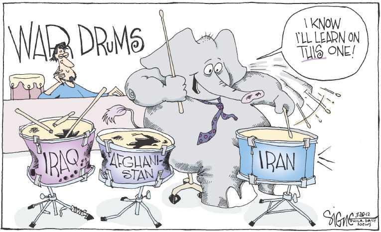 Political/Editorial Cartoon by Signe Wilkinson, Philadelphia Daily News on US to Stay the Course in Afghanistan