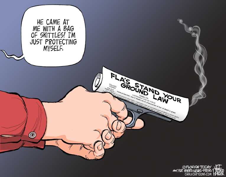Political/Editorial Cartoon by Jeff Parker, Florida Today on Unarmed Boy Shot in Florida