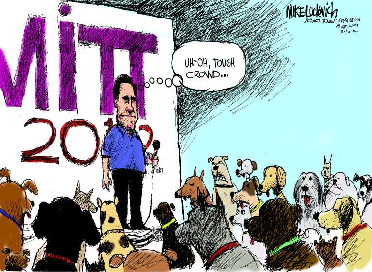 Political/Editorial Cartoon by Mike Luckovich, Atlanta Journal-Constitution on Romney Wins Illinois