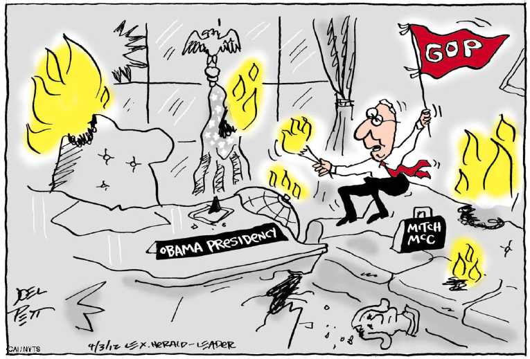 Political/Editorial Cartoon by Joel Pett, Lexington Herald-Leader, CWS/CartoonArts Intl. on President Reaching Out to Republicans