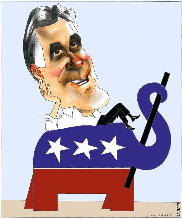 Political/Editorial Cartoon by Finn Graff, Dagbladet, Oslo, Norway on Romney Wins Three Primaries