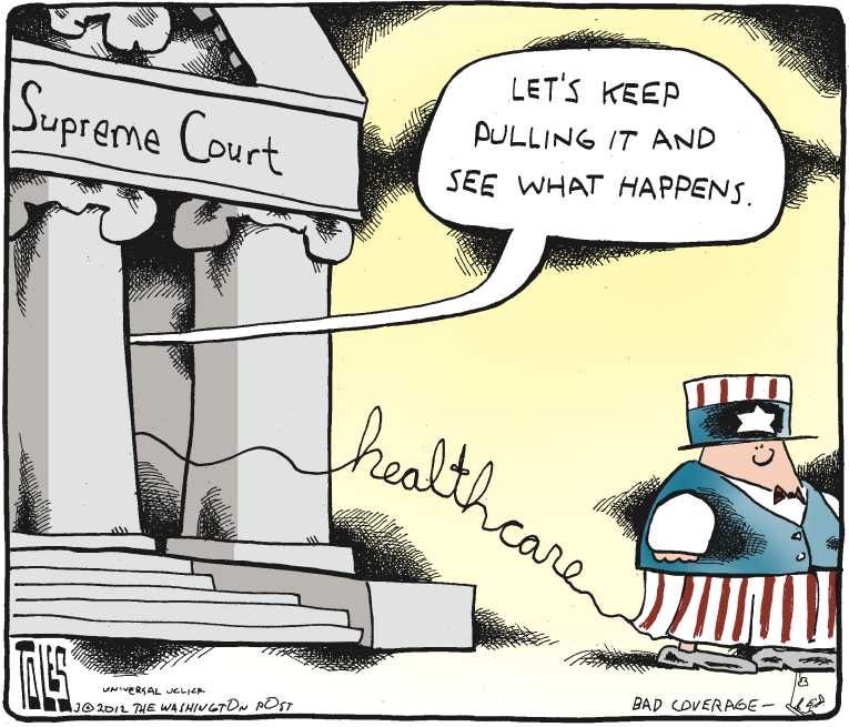 Political Cartoon On Supreme Court Partying Down By Tom Toles