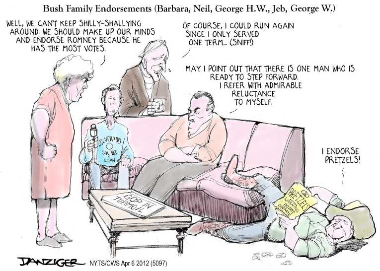 Political/Editorial Cartoon by Jeff Danziger, CWS/CartoonArts Intl. on Santorum Drops Out