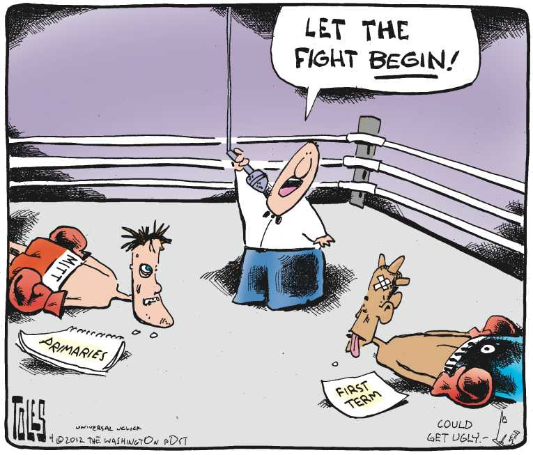 Political/Editorial Cartoon by Tom Toles, Washington Post on Santorum Drops Out