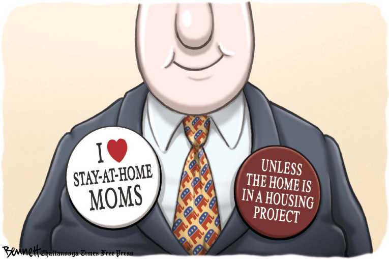 Political/Editorial Cartoon by Clay Bennett, Chattanooga Times Free Press on GOP Defends Ann Romney