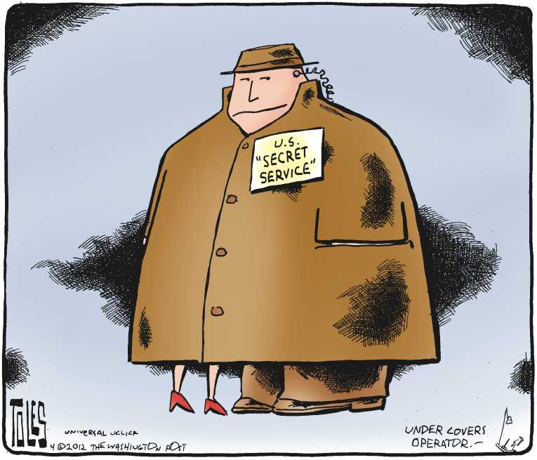 Political/Editorial Cartoon by Tom Toles, Washington Post on Sex Scandal Rocks Secret Service