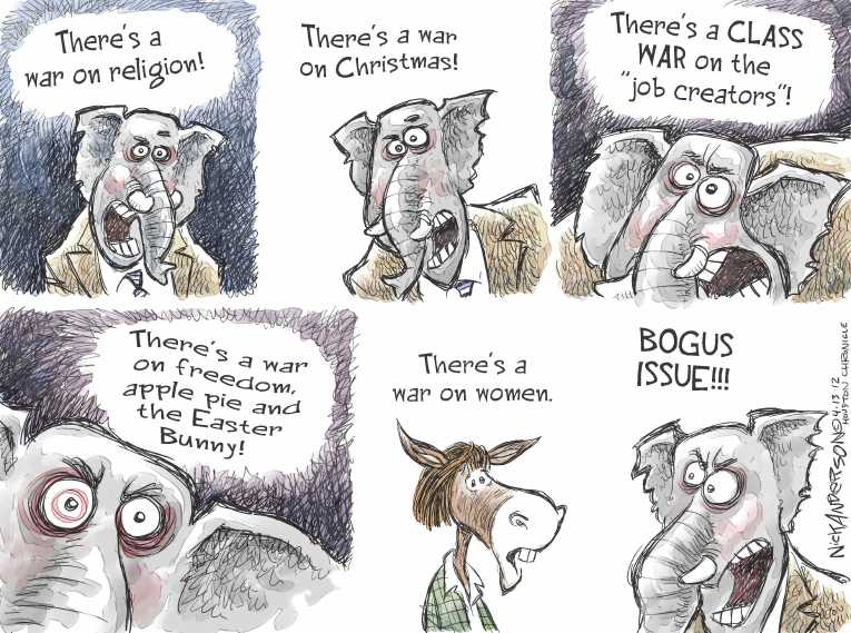 Political/Editorial Cartoon by Nick Anderson, Houston Chronicle on Republicans Facing Uphill Battle