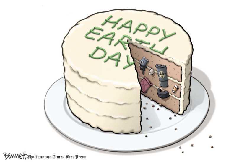 Political/Editorial Cartoon by Clay Bennett, Chattanooga Times Free Press on US Celebrates Earth Day