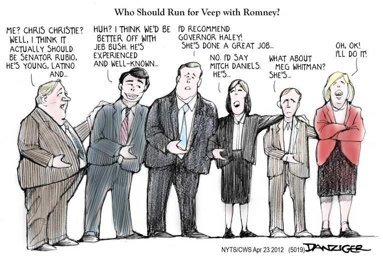Political/Editorial Cartoon by Jeff Danziger, CWS/CartoonArts Intl. on Romney Perplexed by Polls