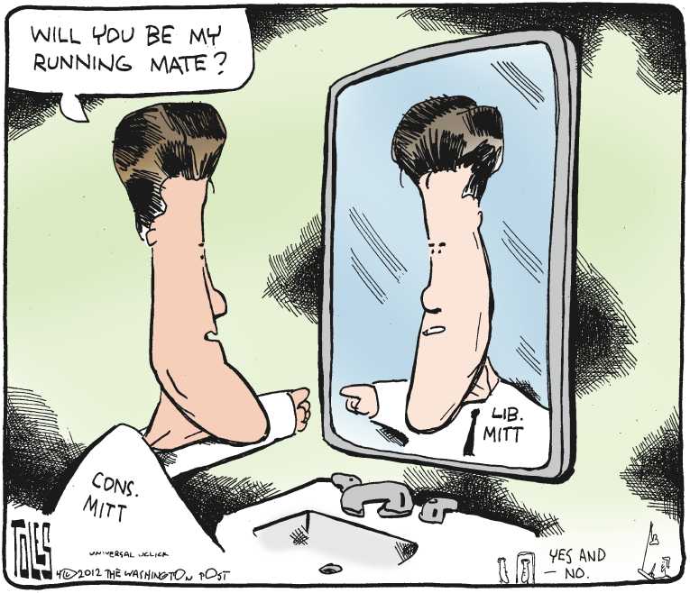 Political/Editorial Cartoon by Tom Toles, Washington Post on Romney Perplexed by Polls