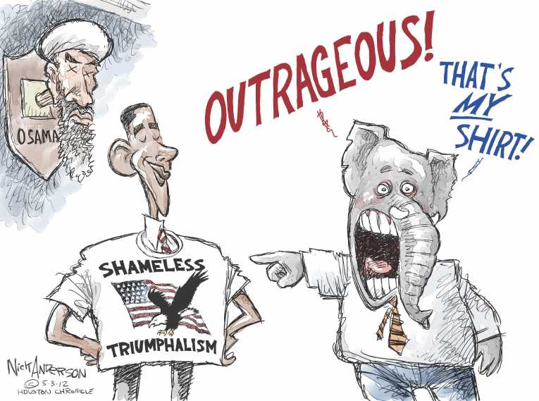 Political/Editorial Cartoon by Nick Anderson, Houston Chronicle on Campaign Ad Infuriates GOP