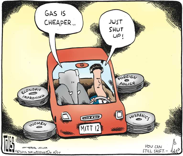 Political/Editorial Cartoon by Tom Toles, Washington Post on Gingrich To Drop Out