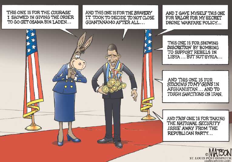 Political/Editorial Cartoon by RJ Matson, Cagle Cartoons on Obama Launches Re-election Campaign