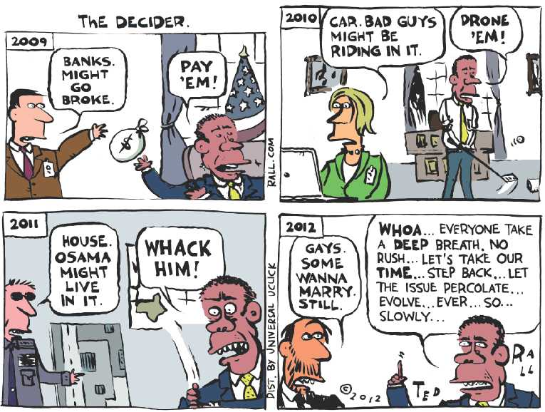 Political/Editorial Cartoon by Ted Rall on Gay Marriage Debate Continues