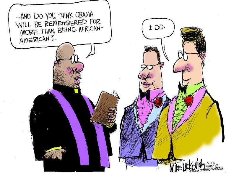 Political/Editorial Cartoon by Mike Luckovich, Atlanta Journal-Constitution on Gay Marriage Debate Continues