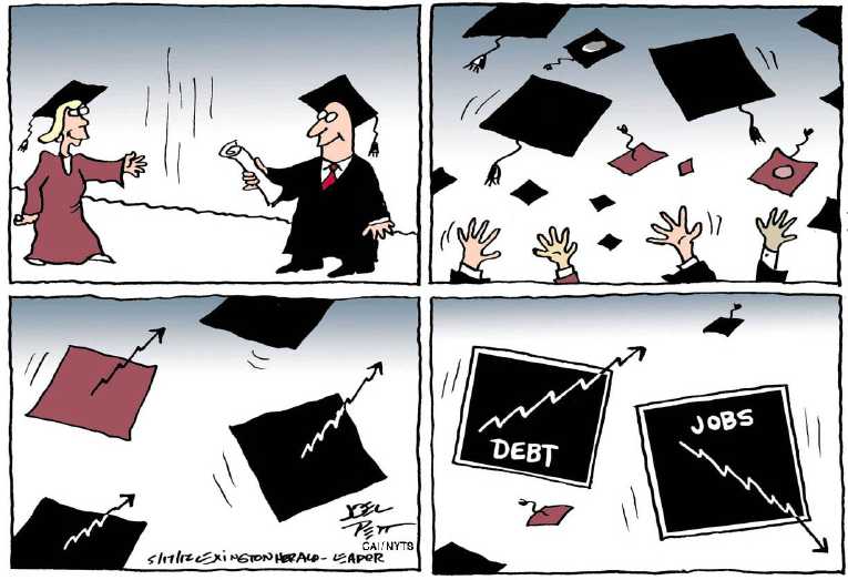 Political/Editorial Cartoon by Joel Pett, Lexington Herald-Leader, CWS/CartoonArts Intl. on Americans Growing More Pessimistic