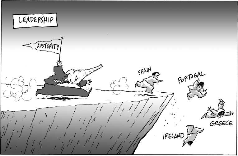 Political/Editorial Cartoon by Tony Auth, Philadelphia Inquirer on GOP Seeking Economic Fix