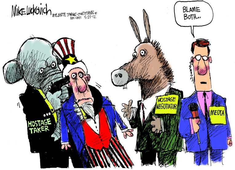 Political/Editorial Cartoon by Mike Luckovich, Atlanta Journal-Constitution on GOP Seeking Economic Fix