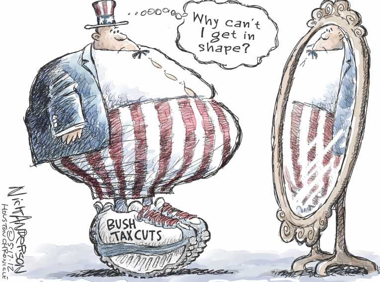 Political/Editorial Cartoon by Nick Anderson, Houston Chronicle on GOP Seeking Economic Fix